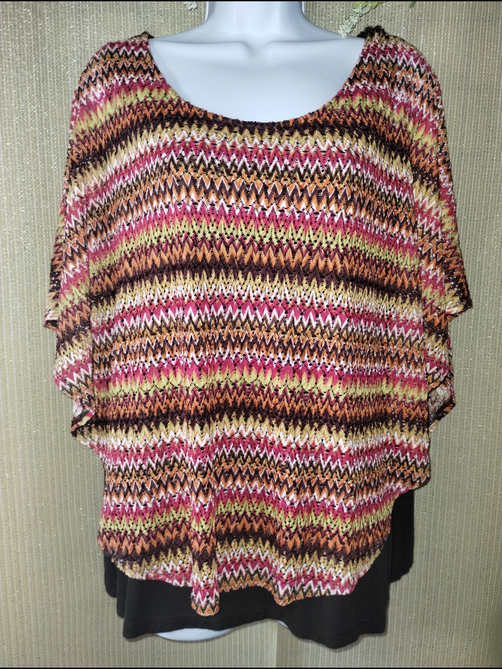 Women's Multicolor Chevron Knit Top - Unbranded